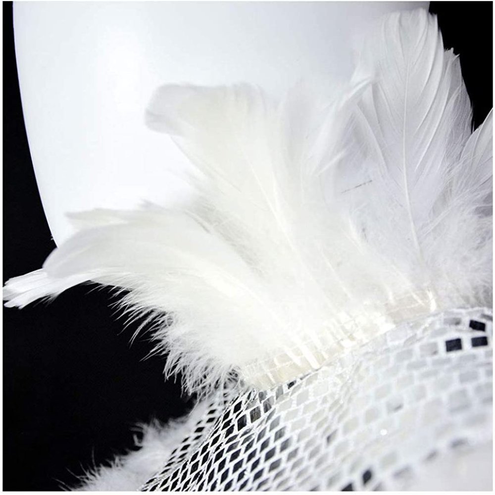 Natural Feather Sequin Shawl Gothic Black Cape - Picture 5 of 6